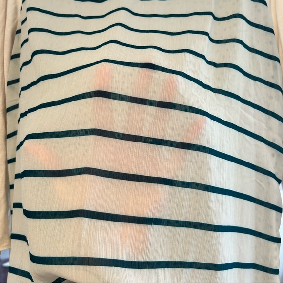 LOFT Cream Polka Dot Striped Blouse - Picture 9 of 9